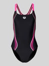 Arena slim fit badpak met logoprint model 'Control' Felroze