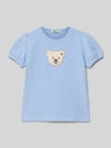 Steiff T-shirt met motiefpatch Bleu
