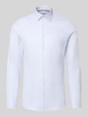 Jake*s Slim Fit Businesshemd mit Strukturoptik Silber