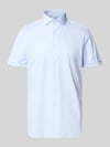 OLYMP Level 5 Slim Fit Business-Hemd mit Blockstreifen und Kentkragen Bleu