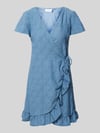 VILA Minikleid mit Strukturmuster Modell 'DELEA' Rauchblau