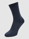 FALKE Socken mit Label-Schriftzug Modell 'SOFTMERINO' Jeansblau Melange