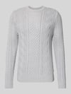JACK & JONES Premium Gebreide pullover met ribboorden, model 'BLUSEAN' Lichtgrijs gemêleerd