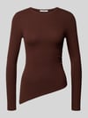 Topshop Longsleeve in asymmetrischem Look Modell 'RIA' Schoko