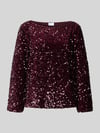 VILA Blusenshirt mit Paillettenbesatz Modell 'FAITH' Pflaume