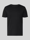 Christian Berg Men T-shirt met geribde ronde hals Zwart