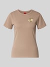 HUGO męski t-shirt o kroju regular fit z mieszanka bawełny model 'DELORIS_4' Beżowy