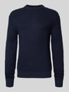 JACK & JONES Strickpullover mit gerippten Abschlüssen Modell 'LINK' Marine