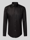 BOSS Slim Fit Business-Hemd mit Kentkragen Modell 'Hank Kent' Black