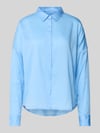 0039 Italy Regular Fit Bluse mit verdeckter Knopfleiste Modell 'SANDY' Bleu