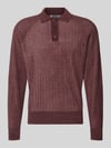 Jake*s Studio Men sweter o kroju regular fit z kołnierzykiem polo Bordowy