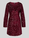 PIECES Mini-Paillettenkleid aus Samt Modell 'KAM' Bordeaux