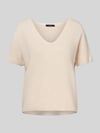 Oui Bluzka z dzianiny z dekoltem w serek Biały