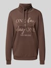 Soyaconcept Sweatshirt mit Stehkragen und Tunnelzug Modell 'BANU' Schoko