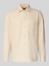 BOSS Orange Loose Fit Freizeithemd mit Woll-Anteil Modell 'LOCKY' Sand