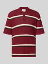 JACK & JONES Regular Fit Poloshirt mit Streifenmuster Modell 'MAINE' Dunkelrot