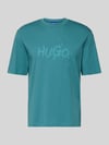 HUGO Blue T-shirt o kroju regular fit z czystej bawełny model 'NIEROFIX_U261' Petrol