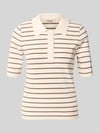 MOS MOSH Strickshirt mit Streifenmuster Modell 'Caliz' Schoko Melange