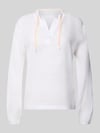 Marc Cain Regular Fit Bluse mit V-Ausschnitt und Tunnelzug Weiss