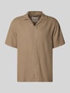 ONLY & SONS Regular Fit Freizeithemd aus Viskose-Leinen-Mix Modell 'LATHAM' Taupe