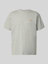 Carhartt Work In Progress T-shirt o kroju regular fit z wyhaftowanym logo Model 'Chase' Średnioszary melanż