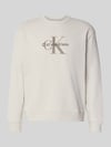 Calvin Klein Jeans Regular Fit Sweatshirt mit Logo-Print Modell 'Terry' Offwhite