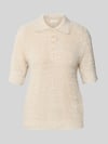 Christian Berg Woman Strickpullover mit 1/2-Arm und Knopfleiste Sand