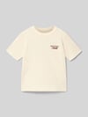 JACK & JONES Regular fit T-shirt met statementprint Model 'Bro' Offwhite