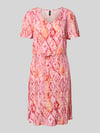 VERO MODA Tailliertes Freizeitkleid aus reiner Viskose Modell 'EASY JOY' Rosa Melange
