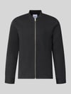 Lindbergh bluza rozpinana o kroju slim fit ze stójką Antracytowy