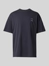 Samsøe Samsøe Oversized T-Shirt mit geripptem Rundhalsausschnitt Modell 'JOEL' Marine
