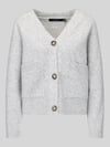 VERO MODA Oversized Strickjacke mit Woll-Anteil Modell 'BOOM' Hellgrau Melange