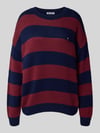 REVIEW Relaxed Fit Strickpullover mit Streifenmuster Bordeaux