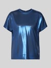 MOS MOSH T-shirt in leerlook, model 'Nicola' Blauw