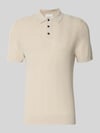 Profuomo Slim fit poloshirt met knoopsluiting Offwhite