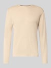 Christian Berg Men Strickpullover mit Rundhalsausschnitt Sand Melange