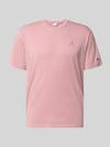 Champion T-Shirt mit Label-Stitching und Rundhalsausschnitt Altrosa