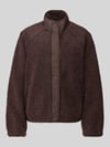 Jake*s Casual Regular Fit Sweatjacke aus Teddyfell Dunkelbraun