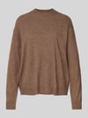 MANGO Loose Fit Strickpullover mit Woll-Anteil Mittelbraun