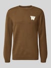 Wood Wood Strickpullover aus Lammwolle Modell 'Tay' Mittelbraun