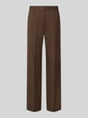 MYON straight fit pantalon met viscose Donkerbruin