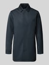 Casual Friday Lange jas met platte kraag en Labeldetail Model 'EIDE' Marineblauw