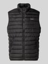 JACK & JONES Kamizelka pikowana z kieszeniami zapinanymi na zamek błyskawiczny model 'ELVIS' Czarny