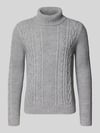 Superdry Rollkragenpullover mit Zopfmuster Mittelgrau