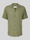 Tom Tailor Denim Relaxed Fit Freizeithemd aus Viskose-Leinen-Mix Oliv
