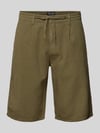 Cars Jeans Regular fit korte broek met strikceintuur, model 'HORAN' Rietgroen