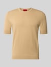 HUGO t-shirt o kroju slim fit z drobnego splotu model 'SAN CARL-CV' Beżowy