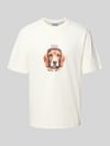 REVIEW T-Shirt mit Label-Print Offwhite