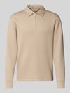 Selected Regular fit Poloshirt van viscosemix Model 'EMANUEL' Zand