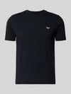 Emporio Armani T-Shirt mit Label-Stitching und Rundhalsausschnitt Marine